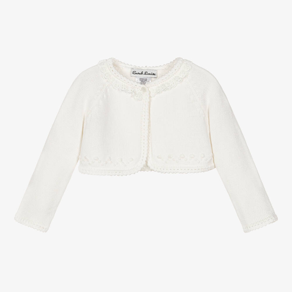 Sarah Louise-Girls Ivory Knit Bolero Cardigan | Childrensalon Outlet