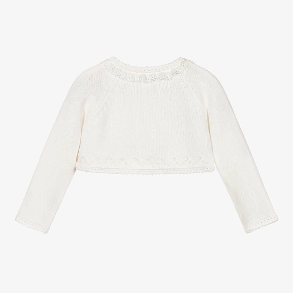 Sarah Louise-Girls Ivory Knit Bolero Cardigan | Childrensalon Outlet