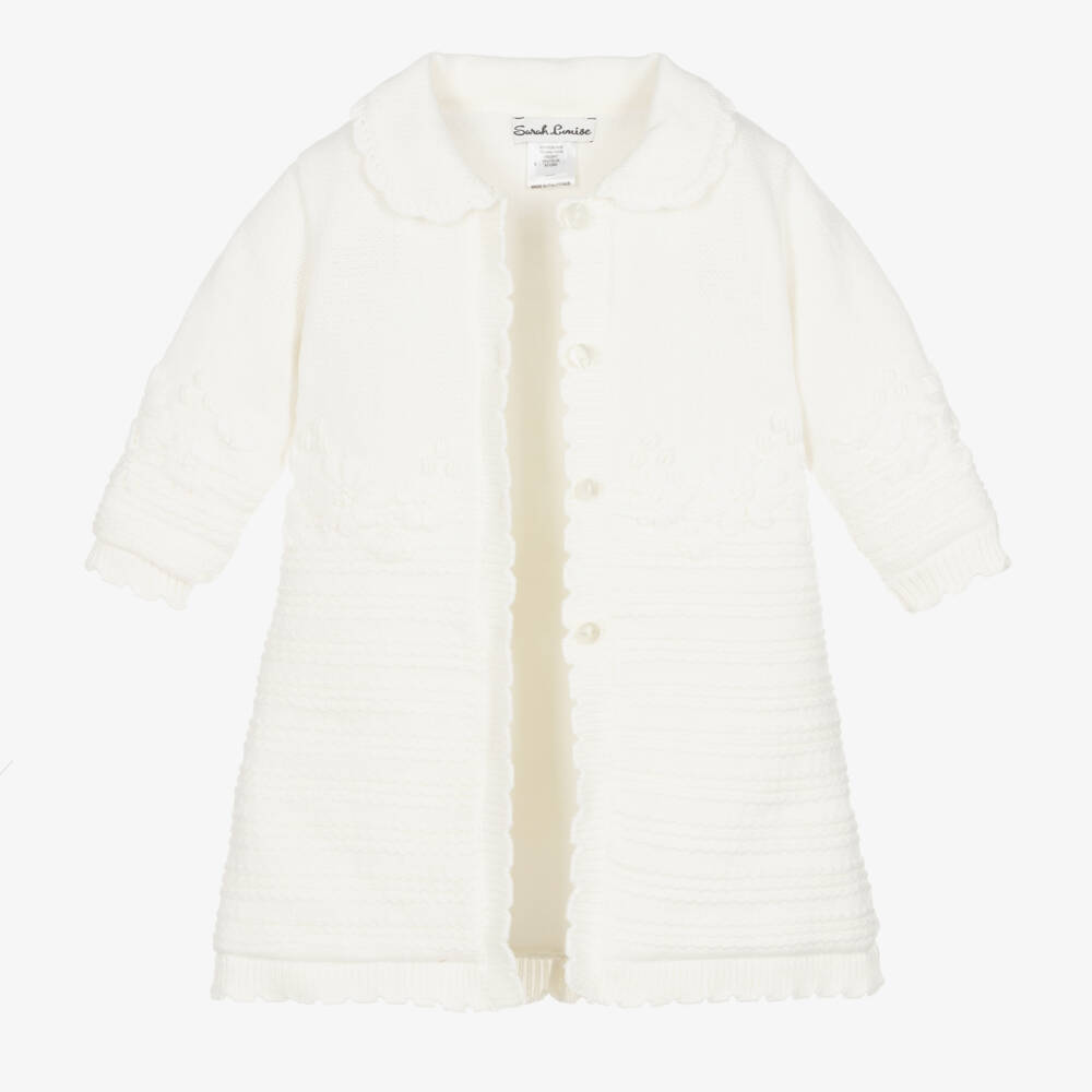 Sarah Louise-Girls Ivory Knitted Coat | Childrensalon Outlet