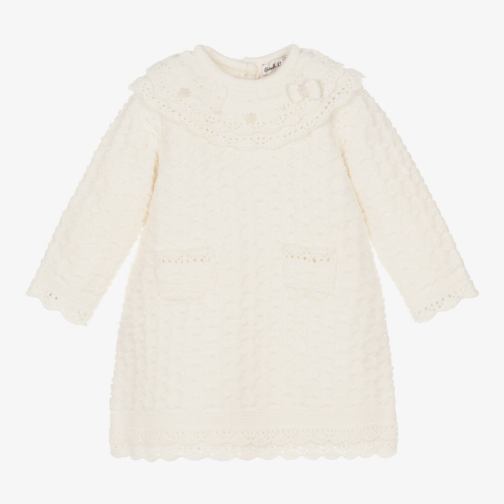 Sarah Louise-Girls Ivory Kntted Dress | Childrensalon Outlet