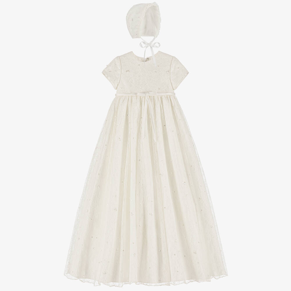 Sarah Louise-Girls Ivory Lace Adorned Gown | Childrensalon Outlet