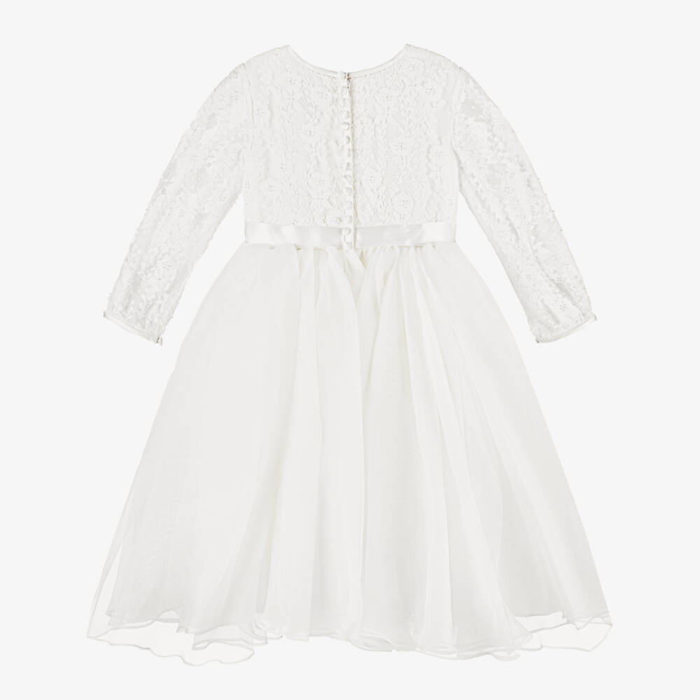 Sarah Louise-Girls Ivory Lace Organza Gown | Childrensalon Outlet