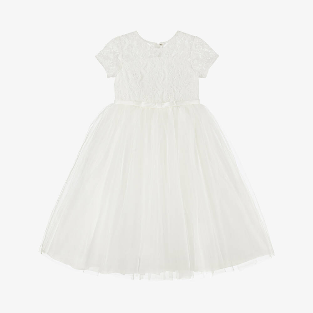 Sarah Louise-Girls Ivory Lace & Tulle Occasion Dress | Childrensalon Outlet