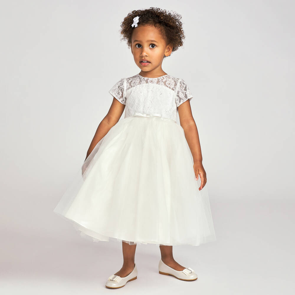 Sarah Louise-Girls Ivory Lace & Tulle Occasion Dress | Childrensalon Outlet