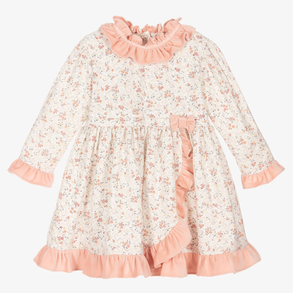 Sarah Louise-Girls Ivory & Pink Dress | Childrensalon Outlet