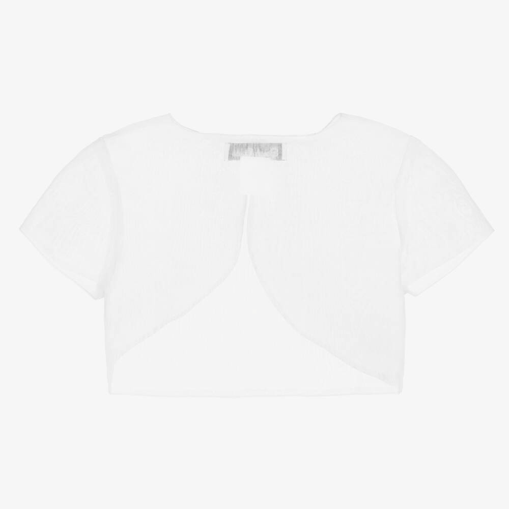 سارا لويز-بوليرو أورغانزا لون أبيض للبنات | Childrensalon Outlet