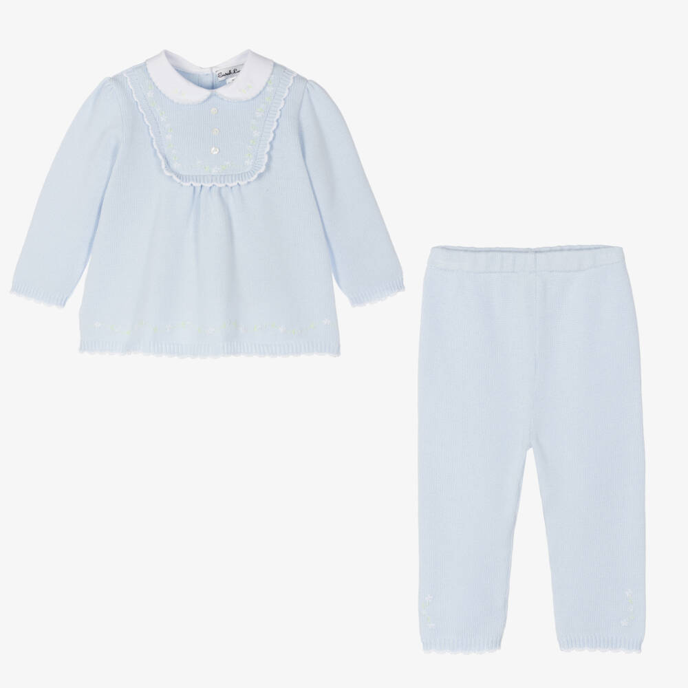 Sarah Louise-Girls Light Blue Knit Set | Childrensalon Outlet