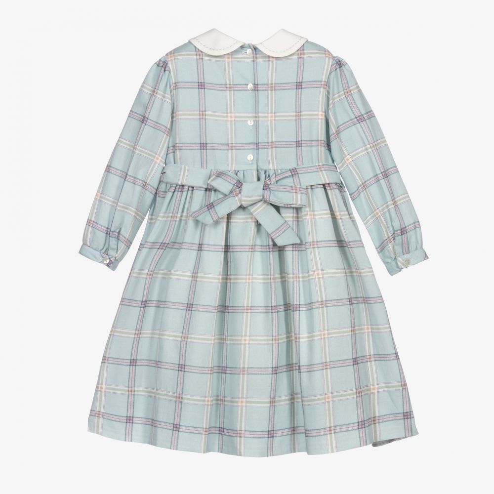Sarah Louise-Girls Mint Check Smocked Dress | Childrensalon Outlet