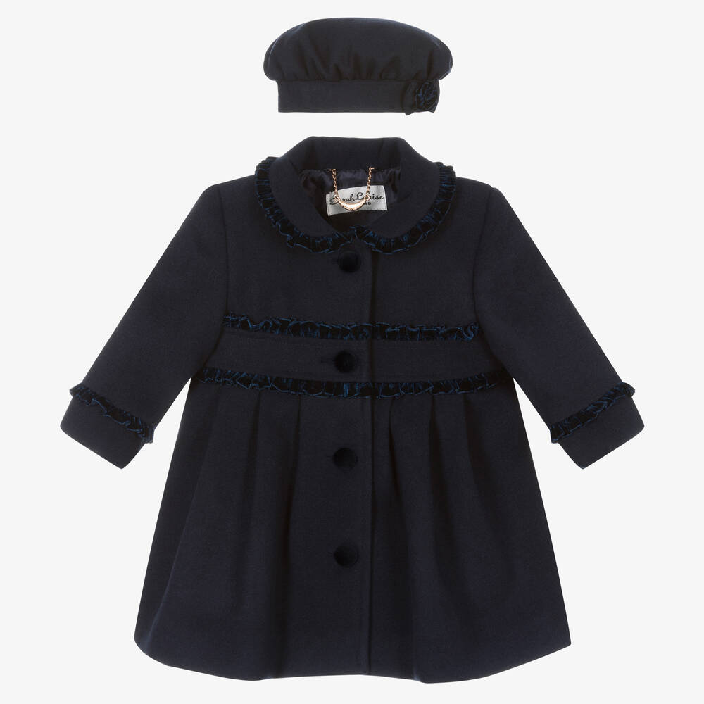 Sarah Louise - Manteau et chapeau bleu marine | Childrensalon