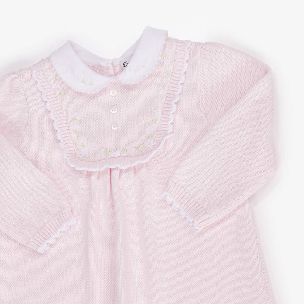 سارا لويز-Girls Pale Pink Knitted Dress | Childrensalon Outlet