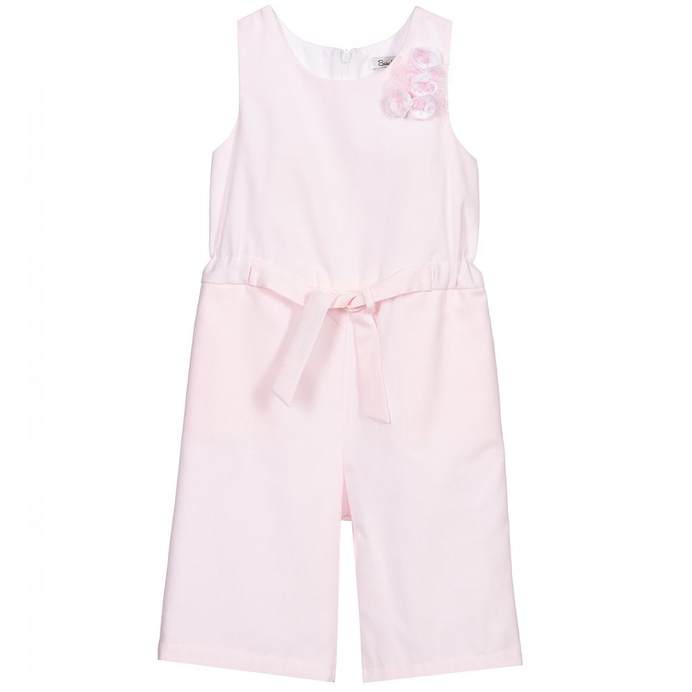 Sarah Louise - Girls Pale Pink Playsuit | Childrensalon