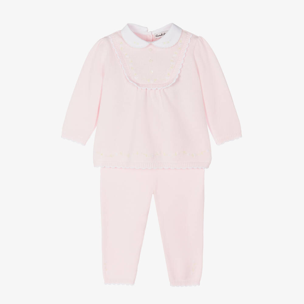 Sarah Louise-Girls Pastel Knit Trousers Ensemble | Childrensalon Outlet