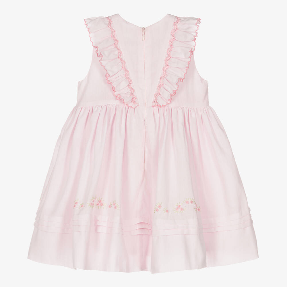 Sarah Louise-Girls Pink Cotton Hand-Smocked Dress | Childrensalon Outlet