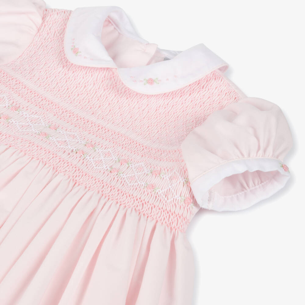 Sarah Louise-Girls Pink Cotton Hand-Smocked Dress | Childrensalon Outlet