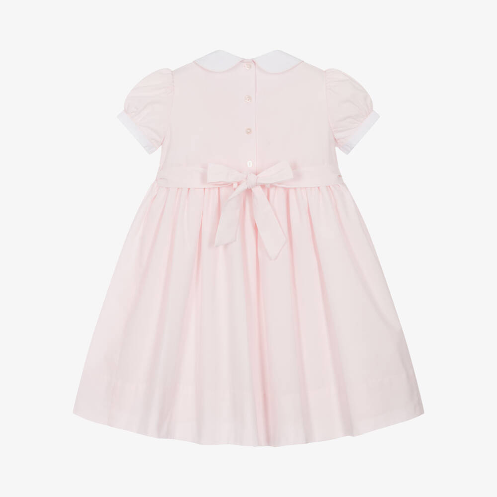Sarah Louise-Girls Pink Cotton Hand-Smocked Dress | Childrensalon Outlet