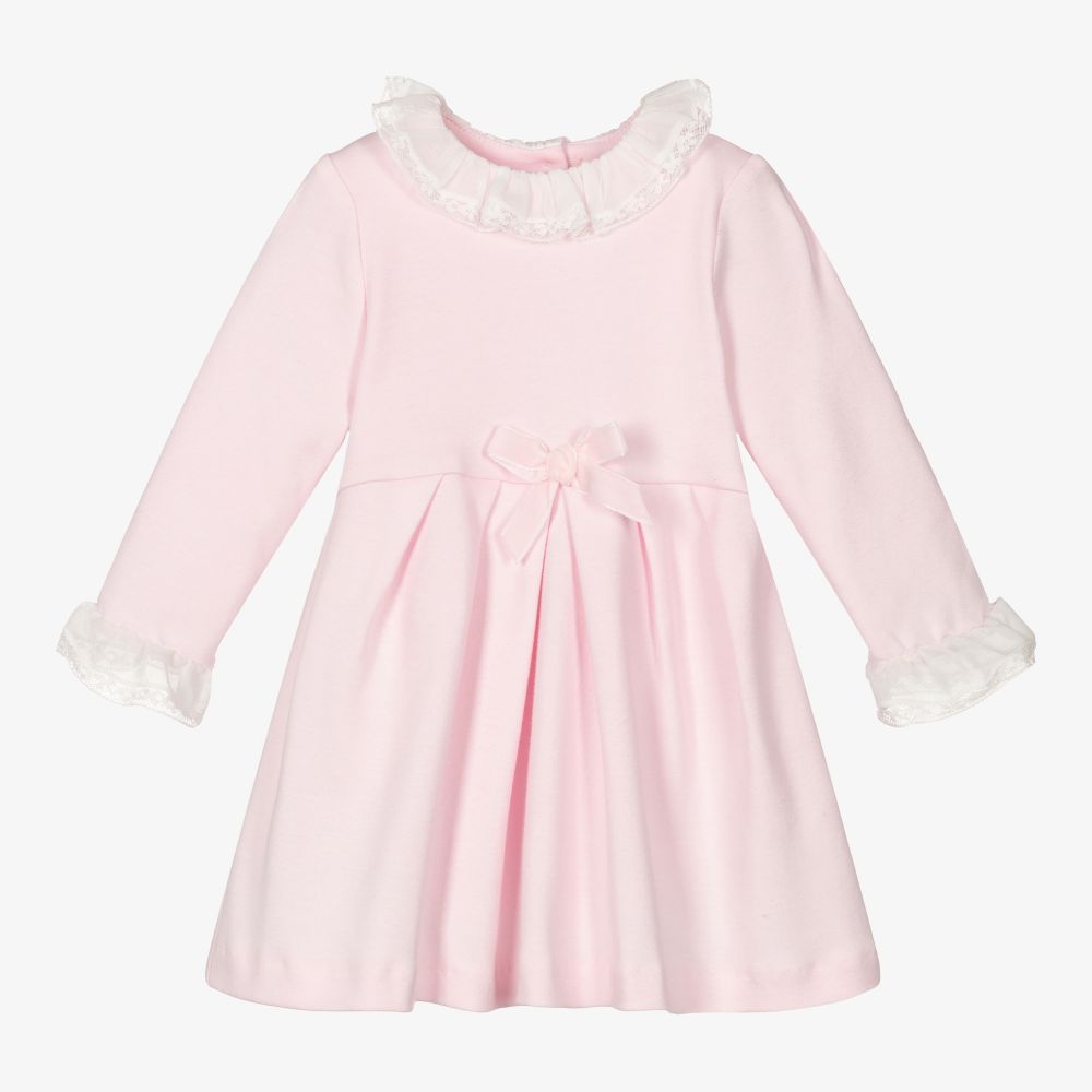 Sarah Louise - Girls Pink Cotton Jersey Dress | Childrensalon