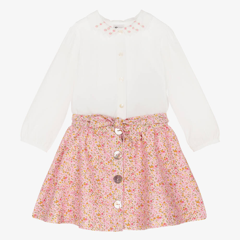Sarah Louise - Блузка и розовая юбка из хлопка  | Childrensalon