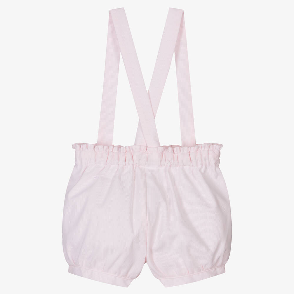 Sarah Louise-Girls Pink Cotton Striped Shorts | Childrensalon Outlet
