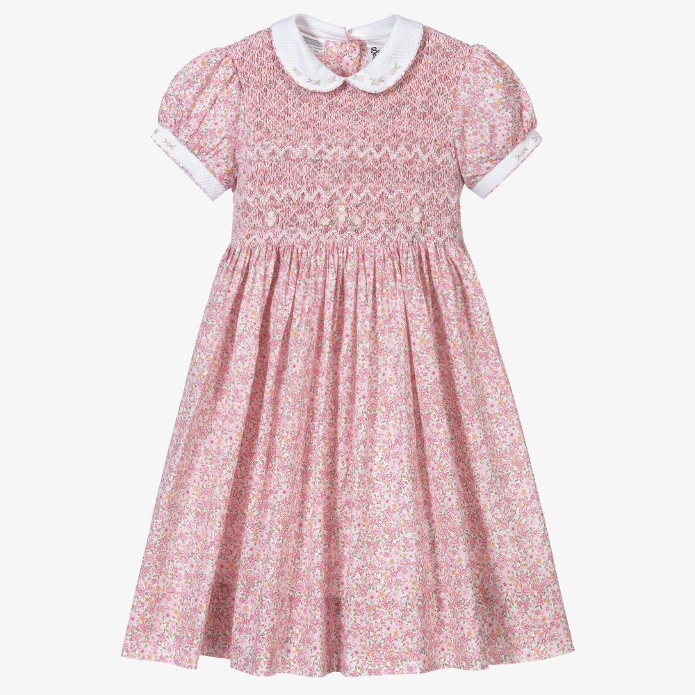 Sarah Louise - Girls Pink Hand-Smocked Dress | Childrensalon