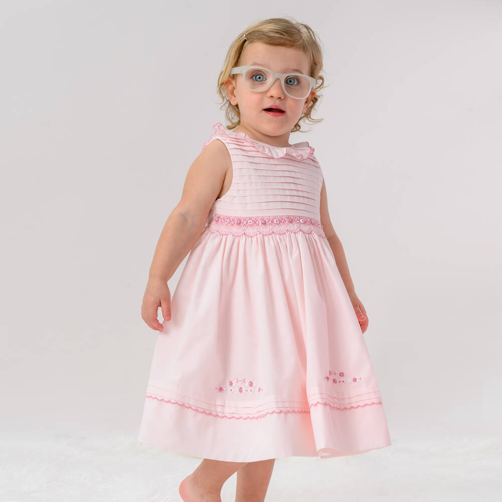 Sarah Louise-Girls Pink Hand-Smocked Dress | Childrensalon Outlet