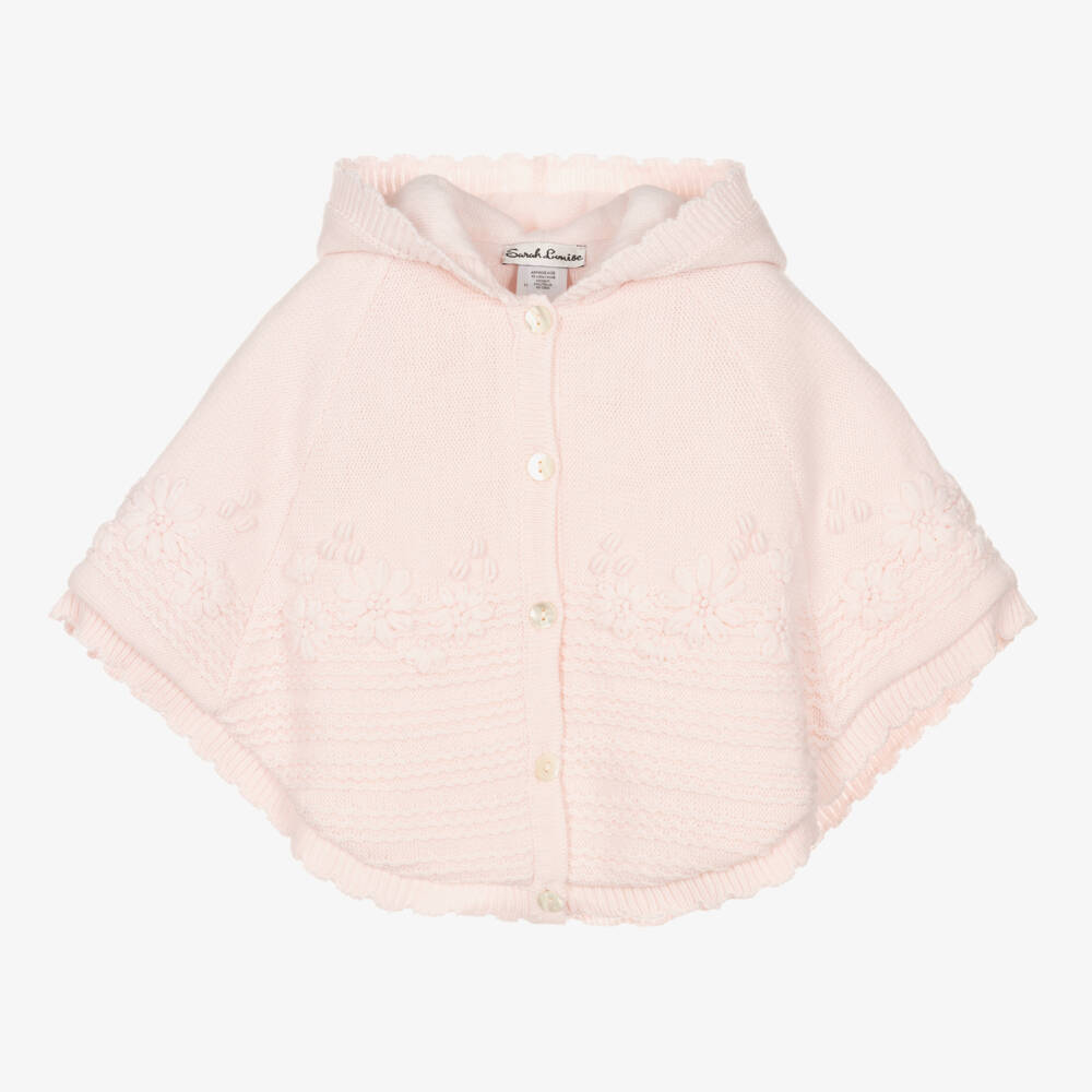 Sarah Louise-Girls Pink Knitted Cape | Childrensalon Outlet