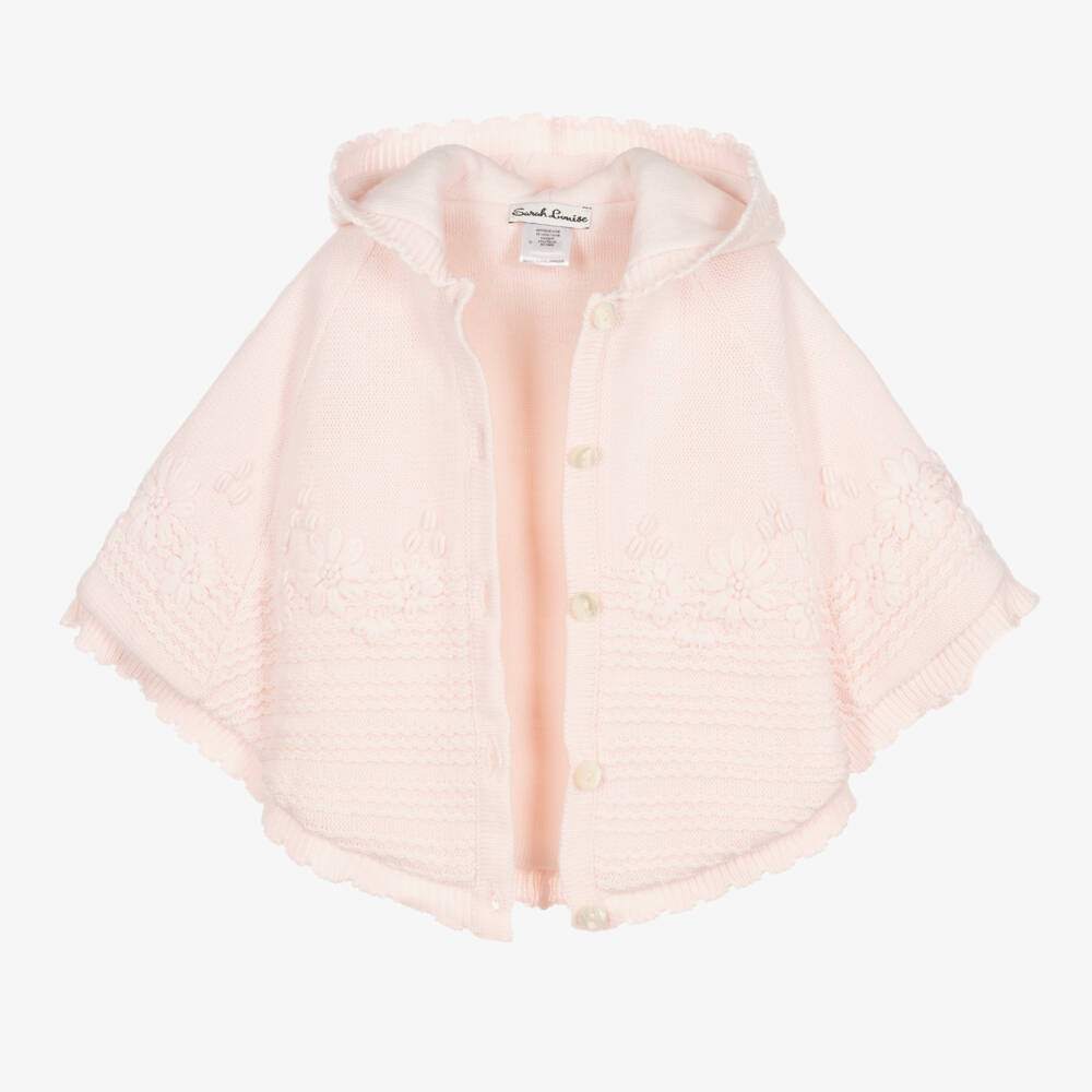 Sarah Louise-Girls Pink Knitted Cape | Childrensalon Outlet