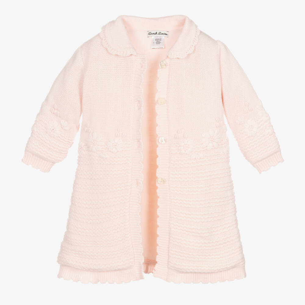 Sarah Louise-Girls Pink Knitted Coat | Childrensalon Outlet