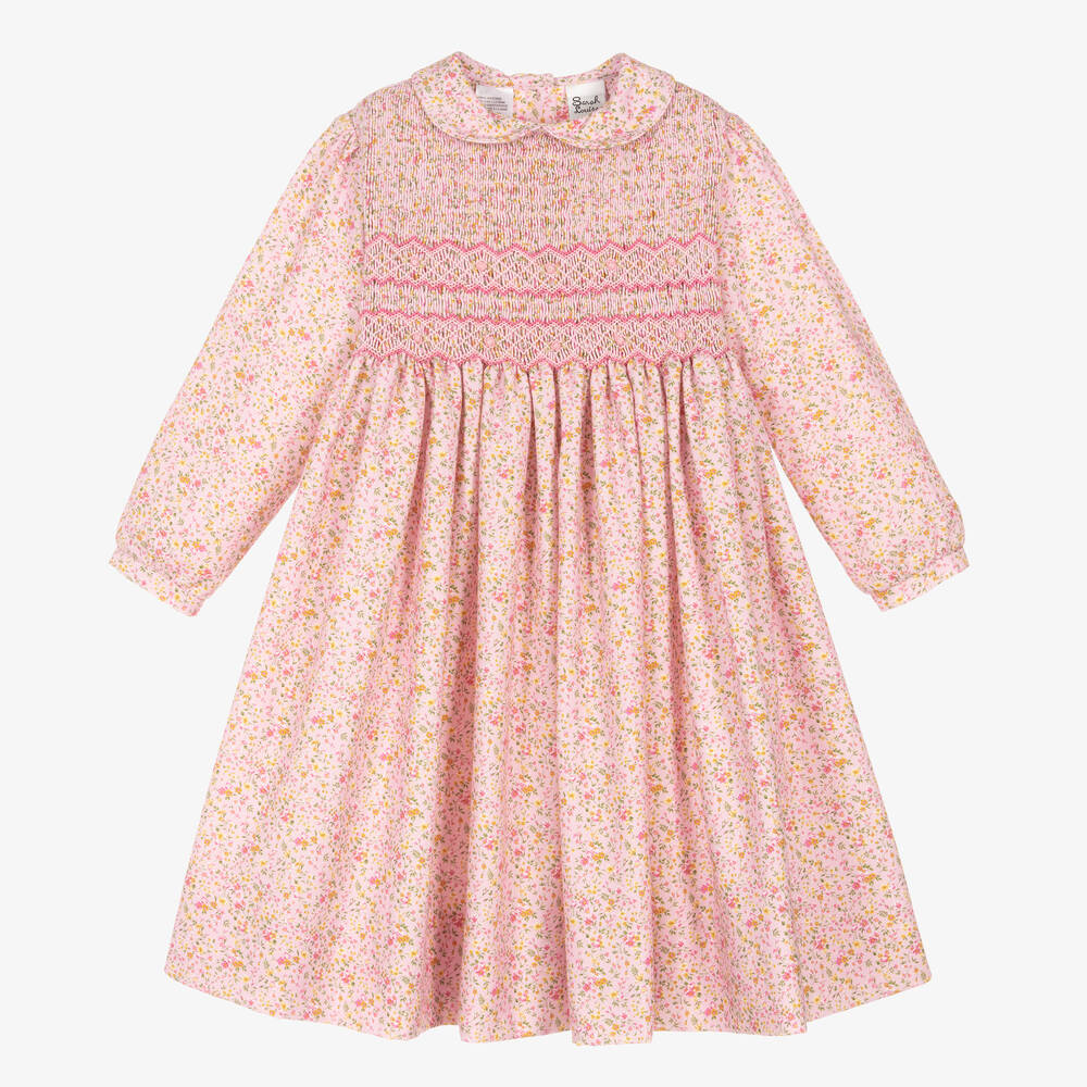 Sarah Louise - Girls Pink Smocked Dress | Childrensalon