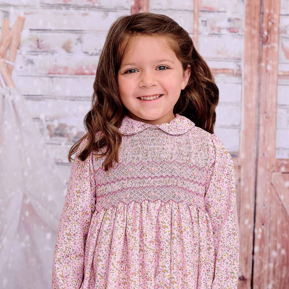 Sarah Louise-Girls Pink Smocked Dress | Childrensalon Outlet
