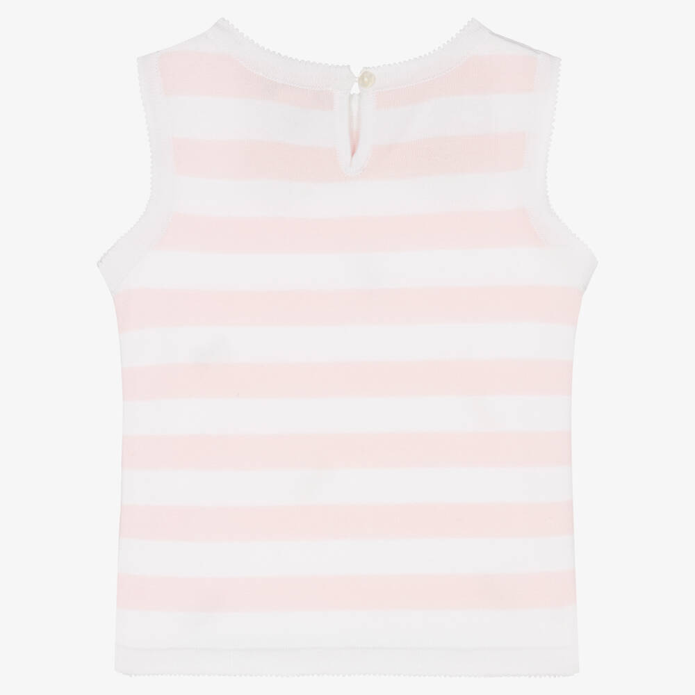 Sarah Louise-Girls Pink Stripe Cotton Slipover | Childrensalon Outlet