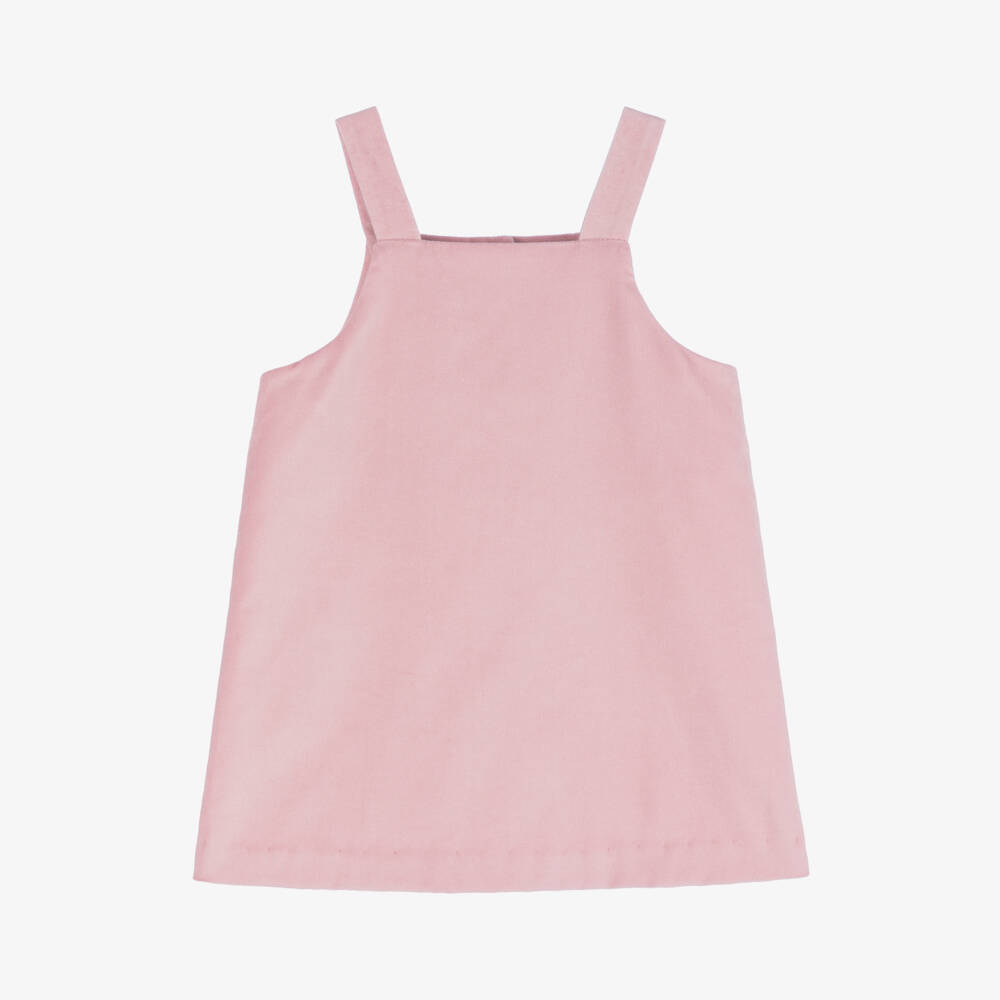Sarah Louise-Girls Pink Velvet Pinafore Set | Childrensalon Outlet