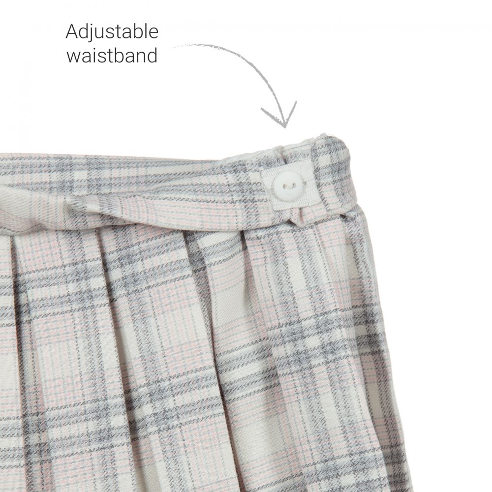 Sarah Louise-Girls Pink & White Check Skirt | Childrensalon Outlet