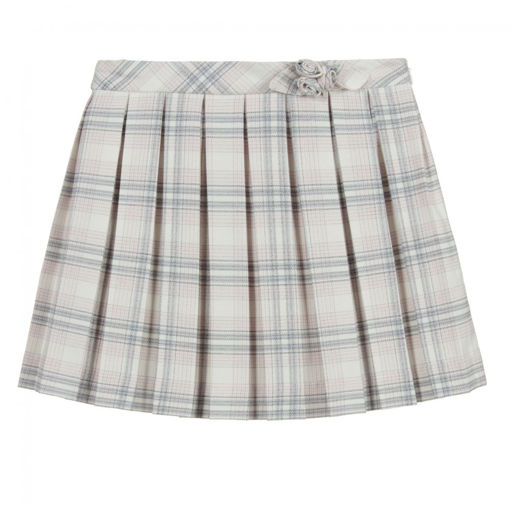 Brown plaid skirt nike top