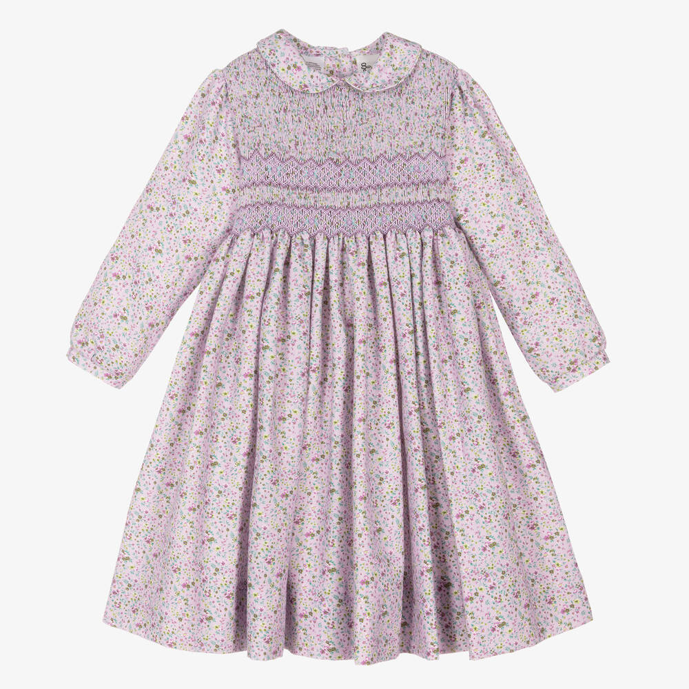 Sarah Louise - Gesmoktes Kleid in Violett (M) | Childrensalon