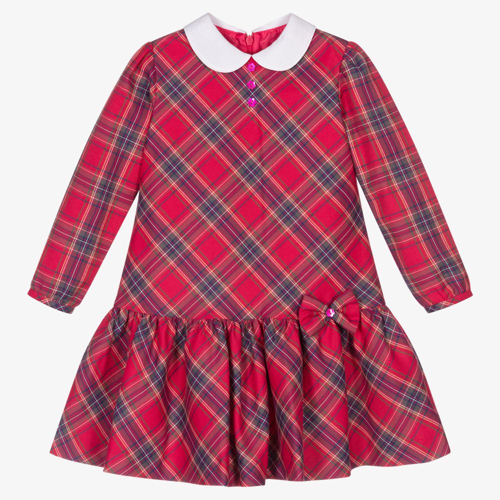 Sarah Louise - Girls Red Checked Dress | Childrensalon