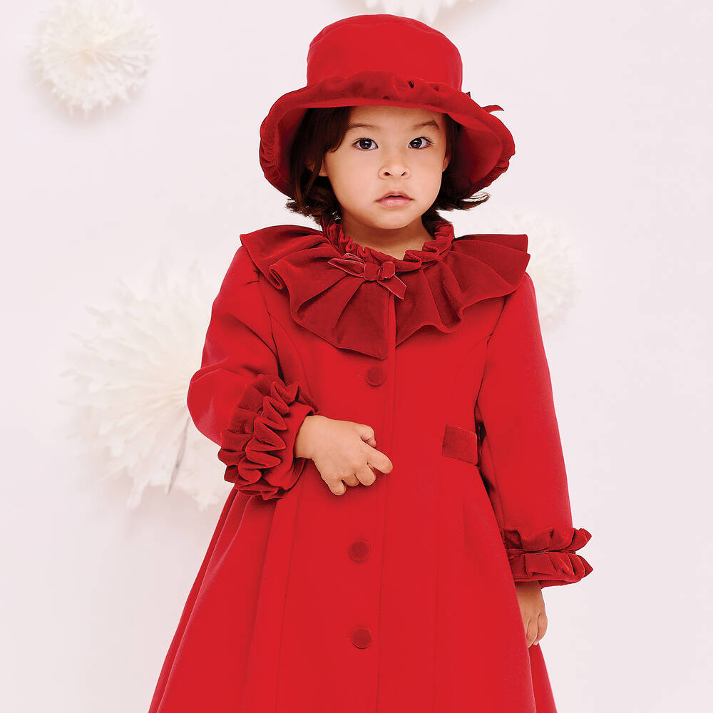Sarah Louise Girls Red Coat Hat Set Childrensalon Outlet