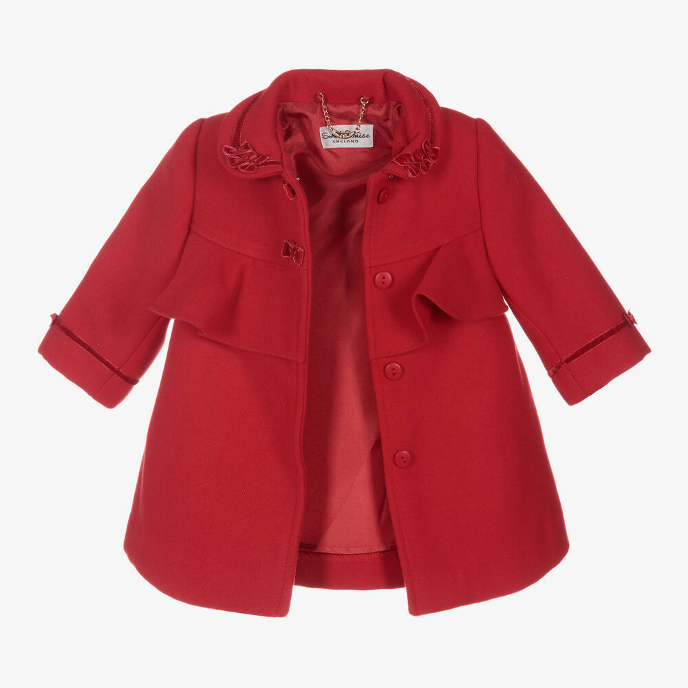 Sarah Louise Girls Red Coat & Hat Set Childrensalon Outlet
