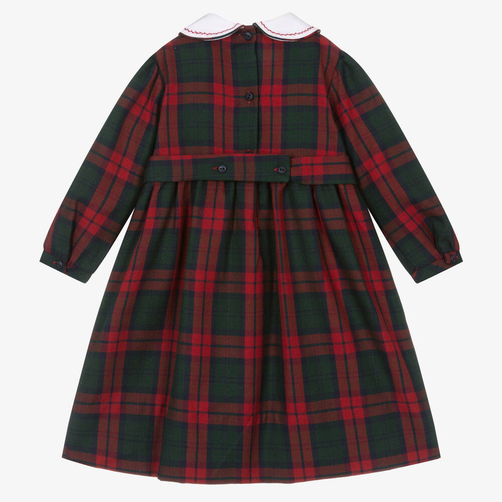 Sarah Louise-Girls Red & Green Tartan Check Dress | Childrensalon Outlet