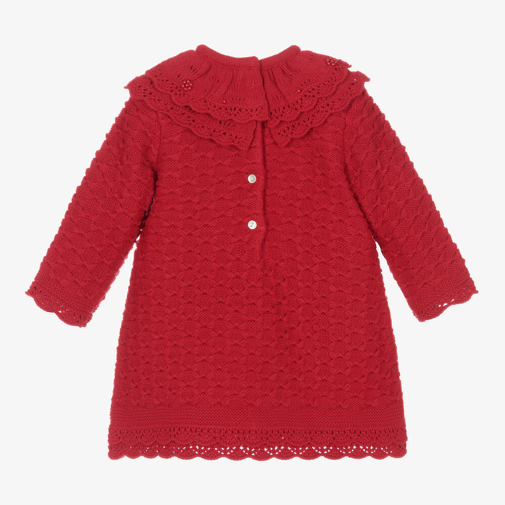 Baby girl red sweater dress hot sale