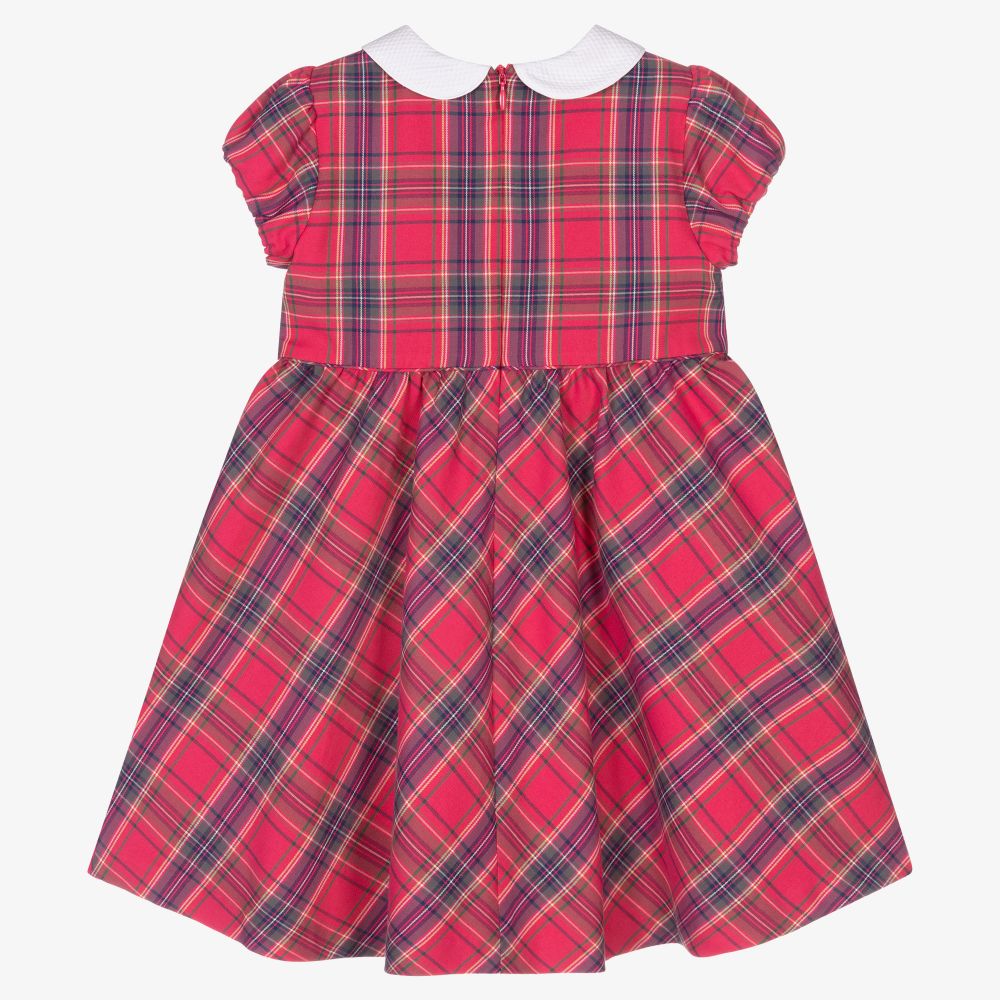 Sarah Louise Girls Red Tartan Dress