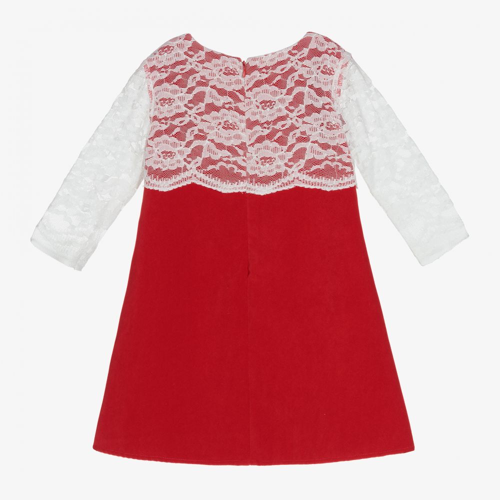 Sarah Louise-Girls Red Velvet Dress | Childrensalon Outlet
