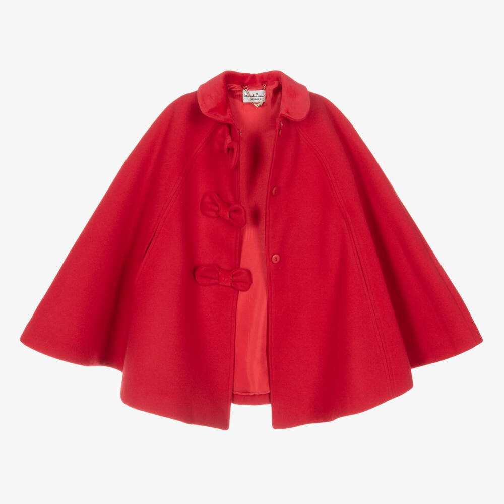 Sarah Louise-Girls Scarlet Cloak with Velvet Collar | Childrensalon Outlet