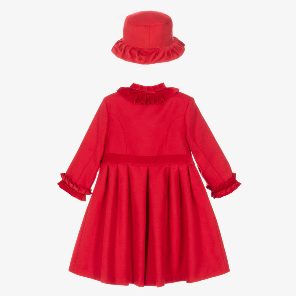 Sarah Louise-Girls Scarlet Coat and Hat Ensemble | Childrensalon Outlet