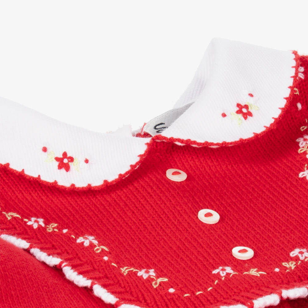 Sarah Louise-Girls Scarlet Cotton Knit Ensemble | Childrensalon Outlet