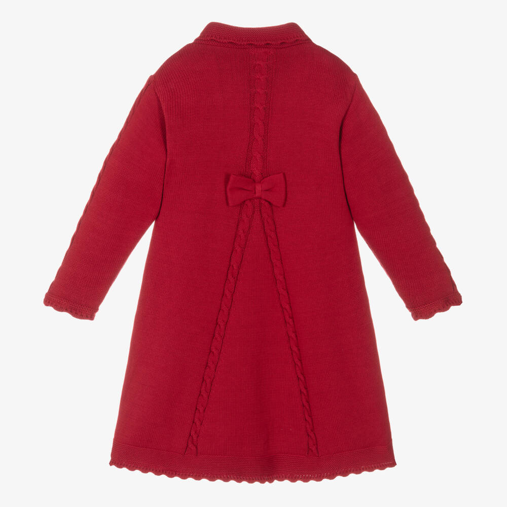 Sarah Louise-Girls Scarlet Knit Bow Coat | Childrensalon Outlet