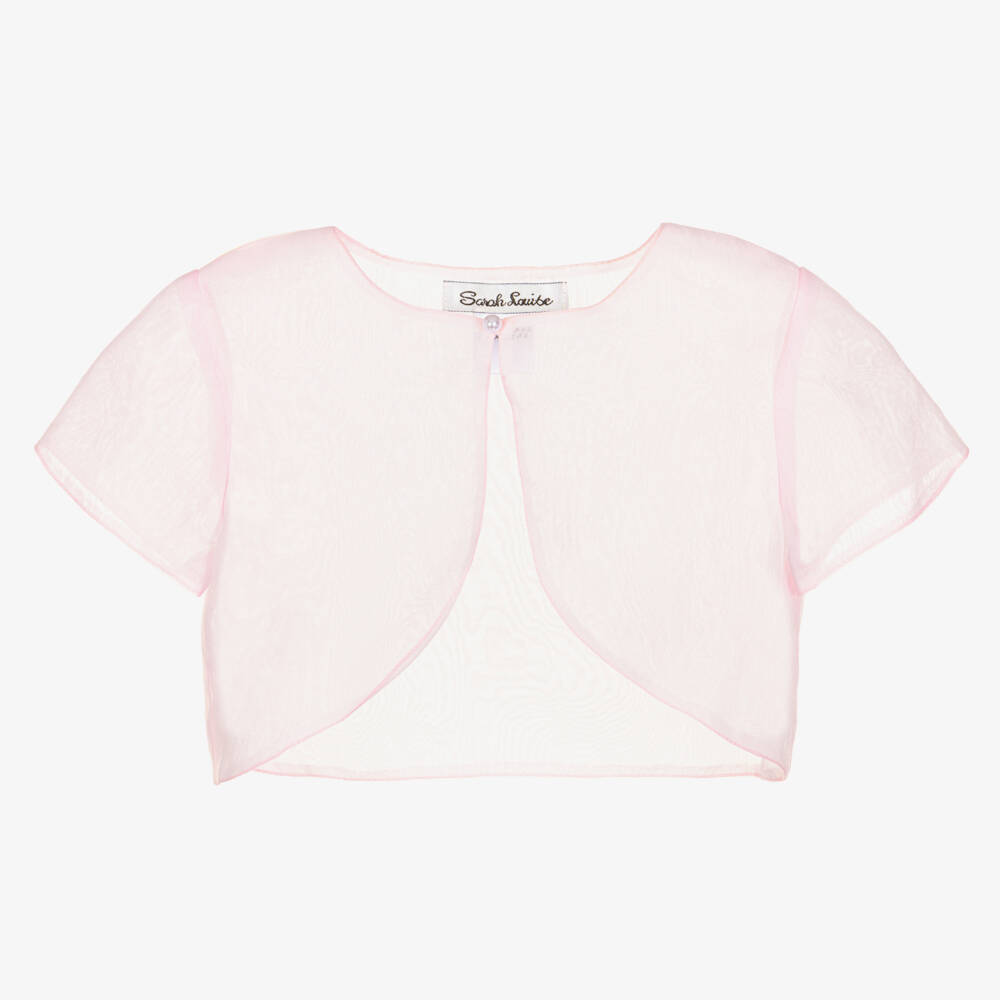 Sarah Louise-Girls Sheer Pink Cropped Cardigan | Childrensalon Outlet