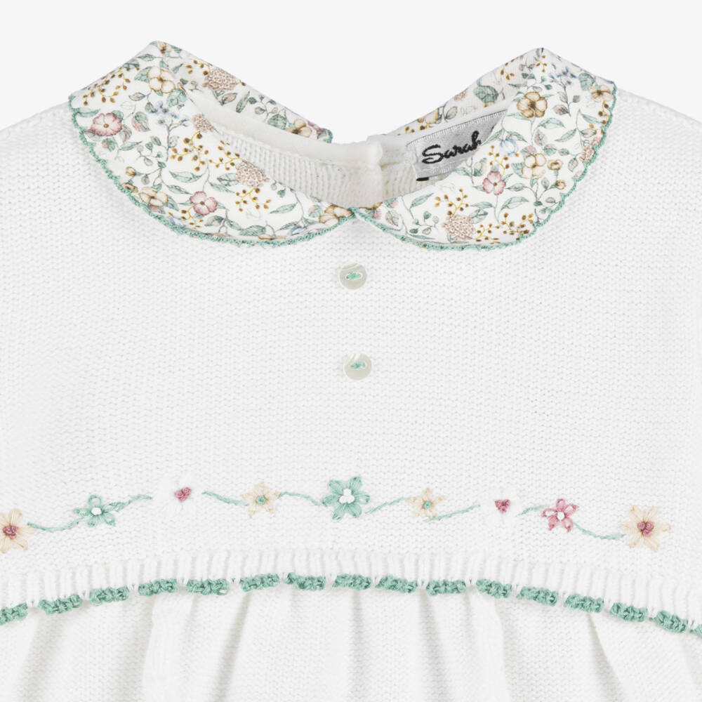 Sarah Louise-Girls Soft Ivory Knit Outfit Set | Childrensalon Outlet