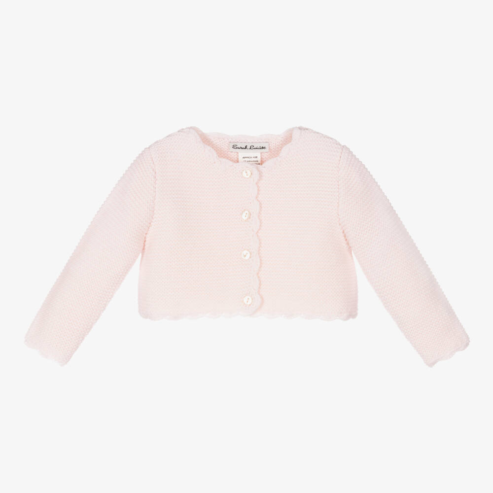 Sarah Louise-Girls Soft Pink Knit Cardigan | Childrensalon Outlet