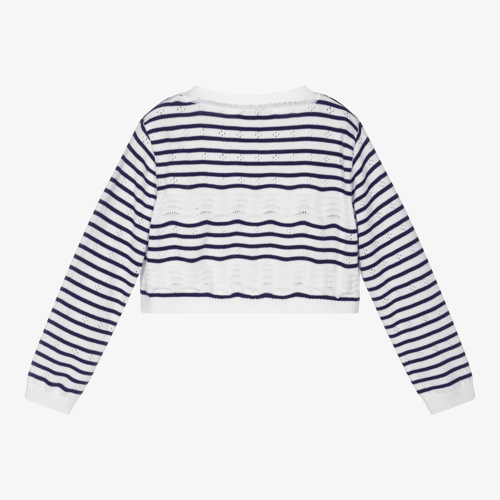Sarah Louise-Girls Striped Cotton Cardigan | Childrensalon Outlet