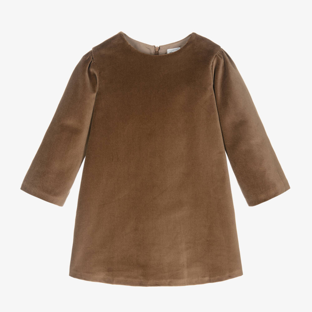 Sarah Louise-Girls Velvet Dress with Smocked Collar | Childrensalon Outlet